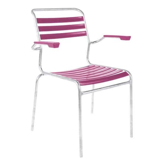 Schaffner Lättli-Stuhl Säntis mit Armlehnen Pink