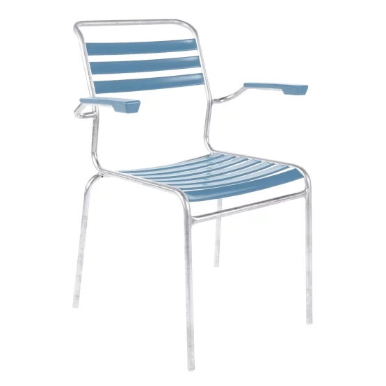 Schaffner Lättli-Stuhl Säntis mit Armlehnen Pastellblau