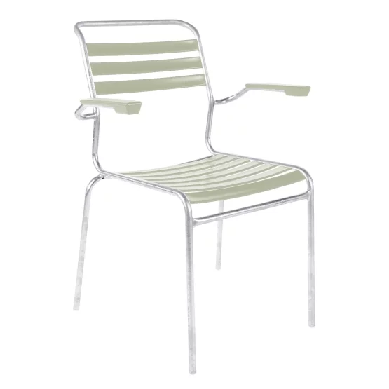 Schaffner Lättli-Stuhl Säntis mit Armlehnen Pastellgrün
