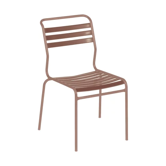 Schaffner Lättli-Stuhl Säntis ohne Armlehnen Pastellterracotta-Pastellterracotta