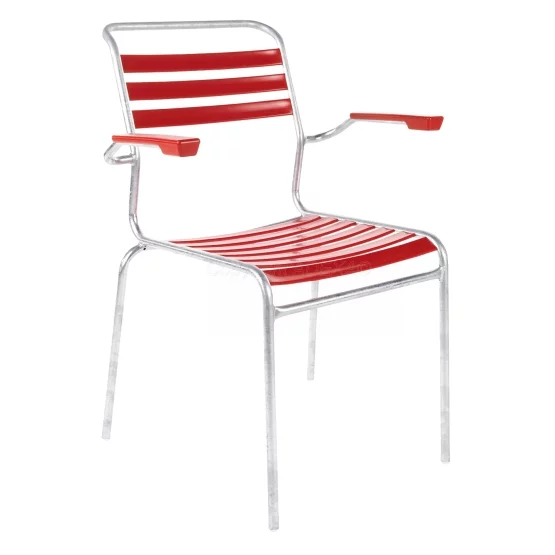 Schaffner Lättli-Stuhl Säntis mit Armlehnen Rot
