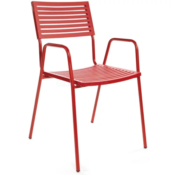 Schaffner Stuhl Lamello mit Armlehnen rot-rot