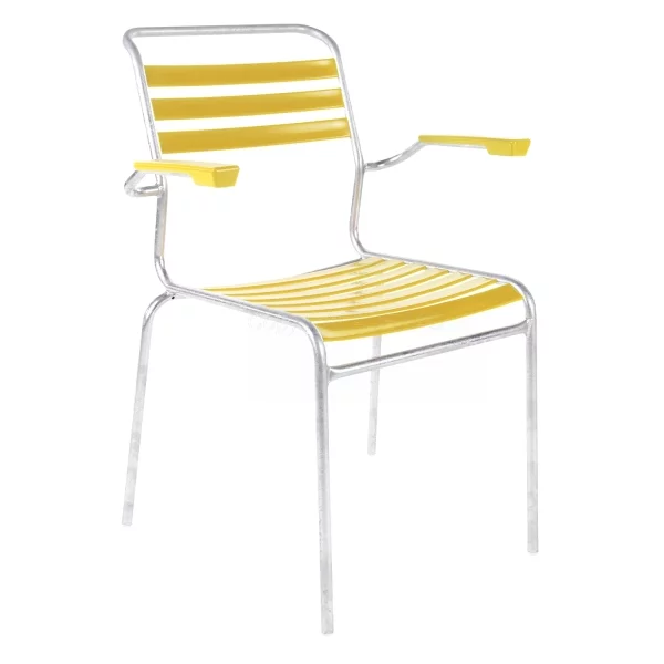 Schaffner Lättli-Stuhl Säntis mit Armlehnen Gelb
